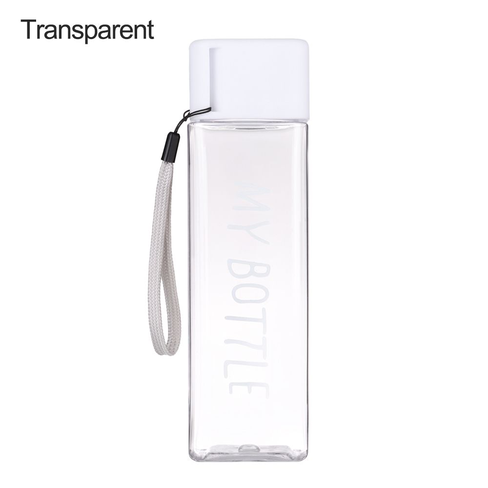 500ML Men Women Plastic Large Capacity Square Sports Water Bottle Coffee Juice Cup Drinking Cup