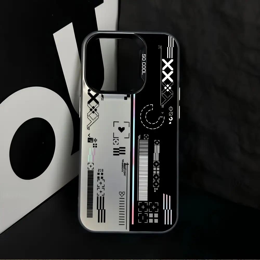 Модный цветной серебристый чехол Для iPhone 11 12 13 14 15 16 17 XS XR X 12 13 Plus Pro Max SE серии Противоударный прочный красивый великолепный