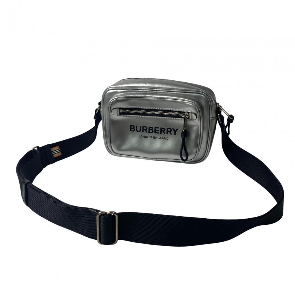 Б/у Сумка на плечо BURBERRY Серебристый/черный Женская