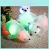 Adorable Led Colorful Glowing Polar Bear Plush Toy Soft Cartoon Animal Doll For Kids