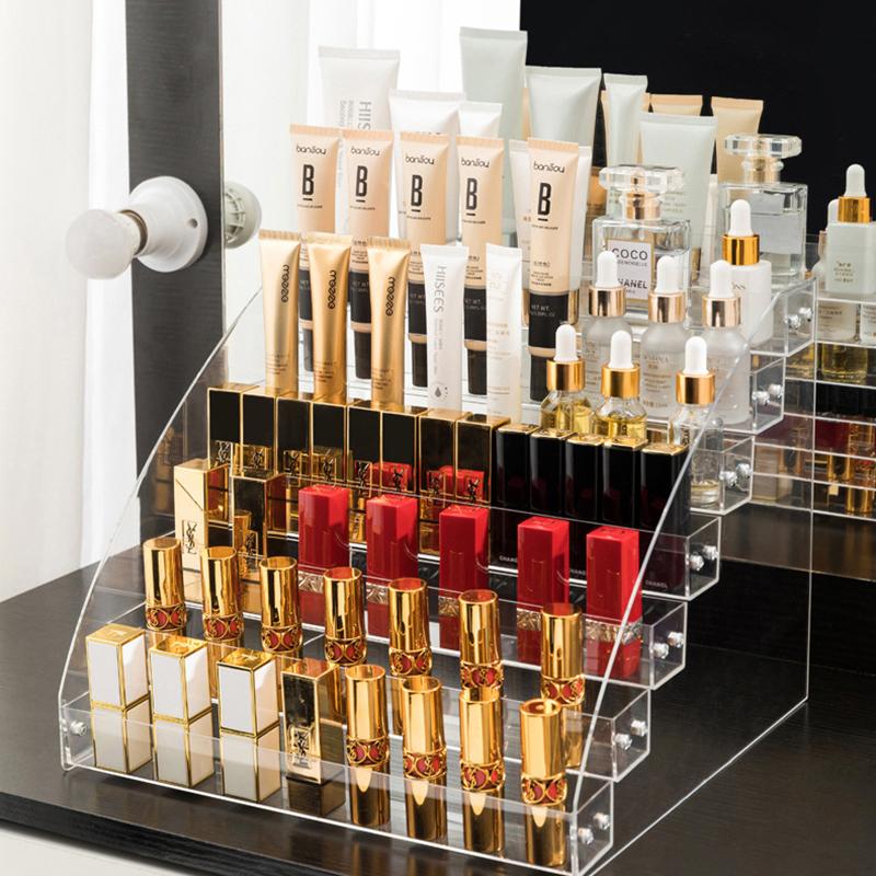 Multi-Layer Acrylic Nail Polish Display Rack - Transparent Organizer For Gel Polish And Cosmetics In Nail Salons