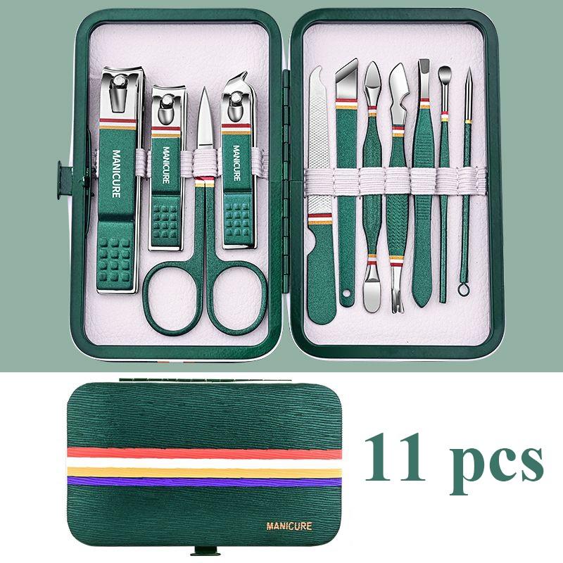 9-19pcs/set Nail Clippers Set Stainless Steel Nail Clippers Set Folding Bag Manicure Set Scissors Makeup Beauty Tools