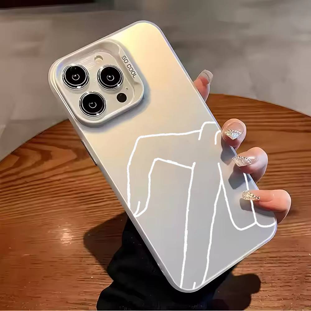 Чехол для телефона с блокировкой экрана в виде буквы C для iPhone 17, 16, 15, 14, 13, 12, 11, Pro Max, Plus Конфетный серебристый чехол