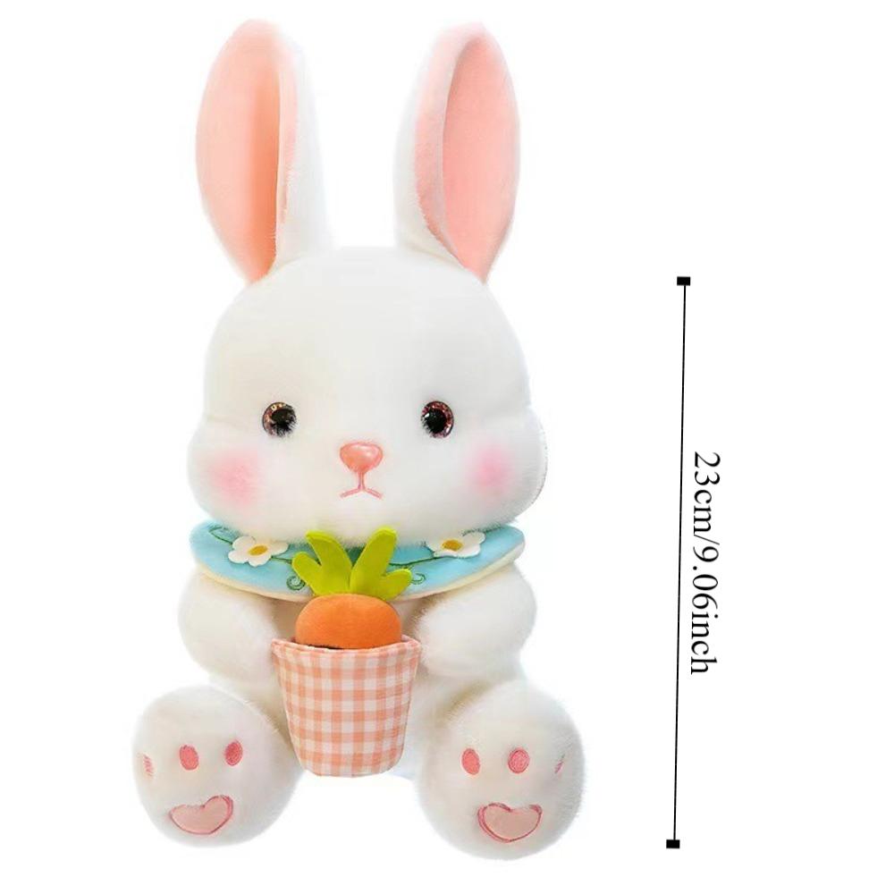 With Bib Bunny Animal Plush Doll Soft Adorable Bunny Dolls Carrot Rabbit Plush Toys  Children Girl