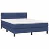 3140063 vidaXL Divan Bed with Mattress Blue 140x200 Cm Fabric