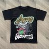 Премиальная хлопковая футболка Glo Gang Fashion со стильным принтом в стиле стритвеар, мягкая ткань, для женщин, летняя уличная одежда.
