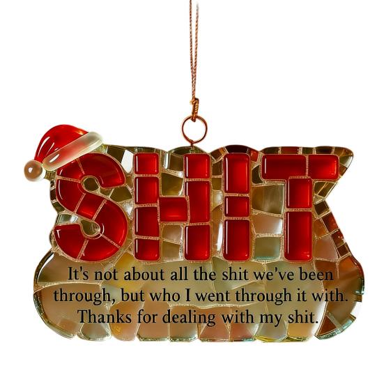 Забавное Рождественское украшение для дружбы, шарм-буква, юмористическая подвеска для друга с подвесным шнурком, праздничный декор