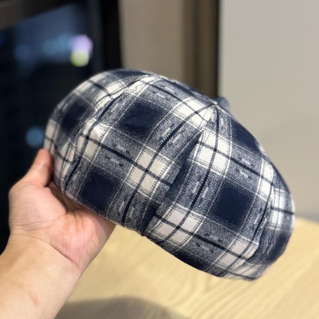 Весна и Осень Стиль Сяосян Модный Клетчатый Берет Новая Британская Ретро Шляпа Художника Элегантный Характер Восьмиугольная Шляпа Женская