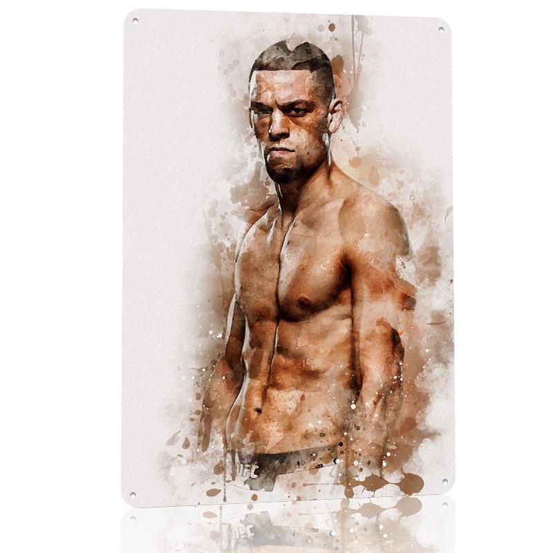 Nate Diaz Metal Poster Customized Wall Art Retro Vintage Metal Signs for Man Cave Office Decor Room Decoration Home Decorations