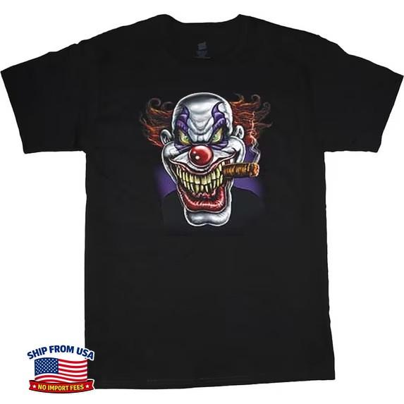 Evil Scary Killer Clown T-shirt Men's Tee Black