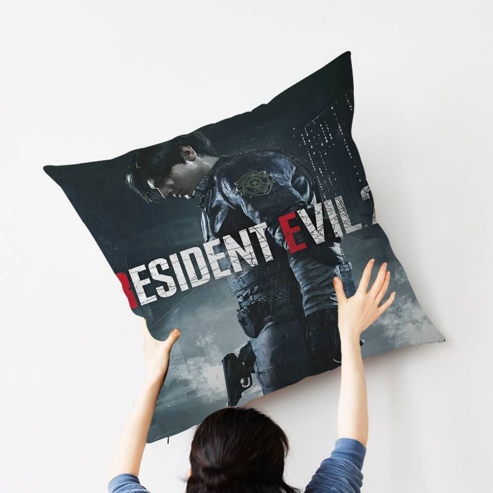 Подушка с принтом Resident Evil Леон Кеннеди Чехол для подушки Автомобильная декоративная подушка для дивана Автомобиль Рождественский подарок 40x40см 45x45см