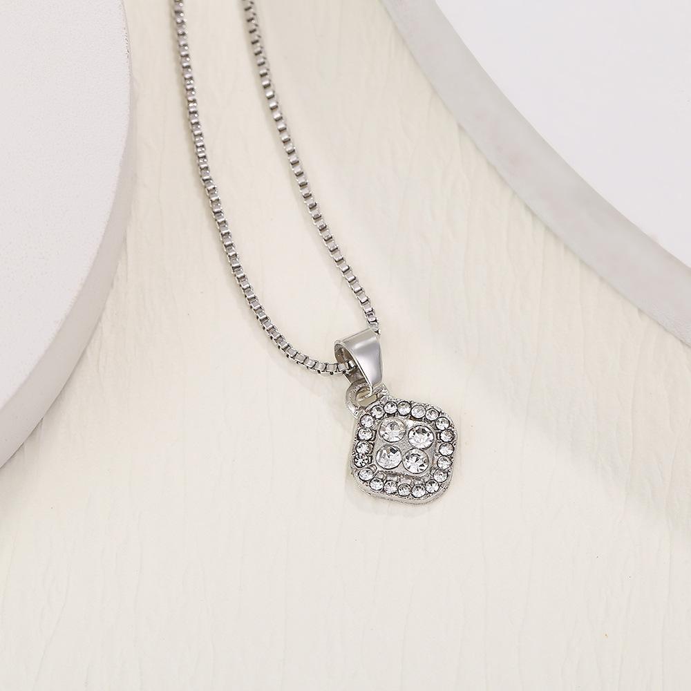 Stylish Set Light Geometric Luxury Simple Necklace Ring Earrings 3piece Set