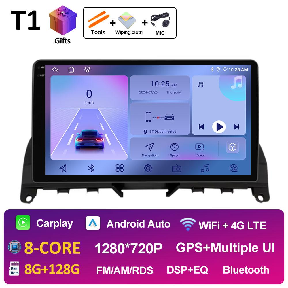 Для Mercedes Benz C Class3 W204 S204 2006 2007 2008 2009 2010 2011 Android 14 Intelligenr System Bluetooth Вентилятор охлаждения GPS Navi