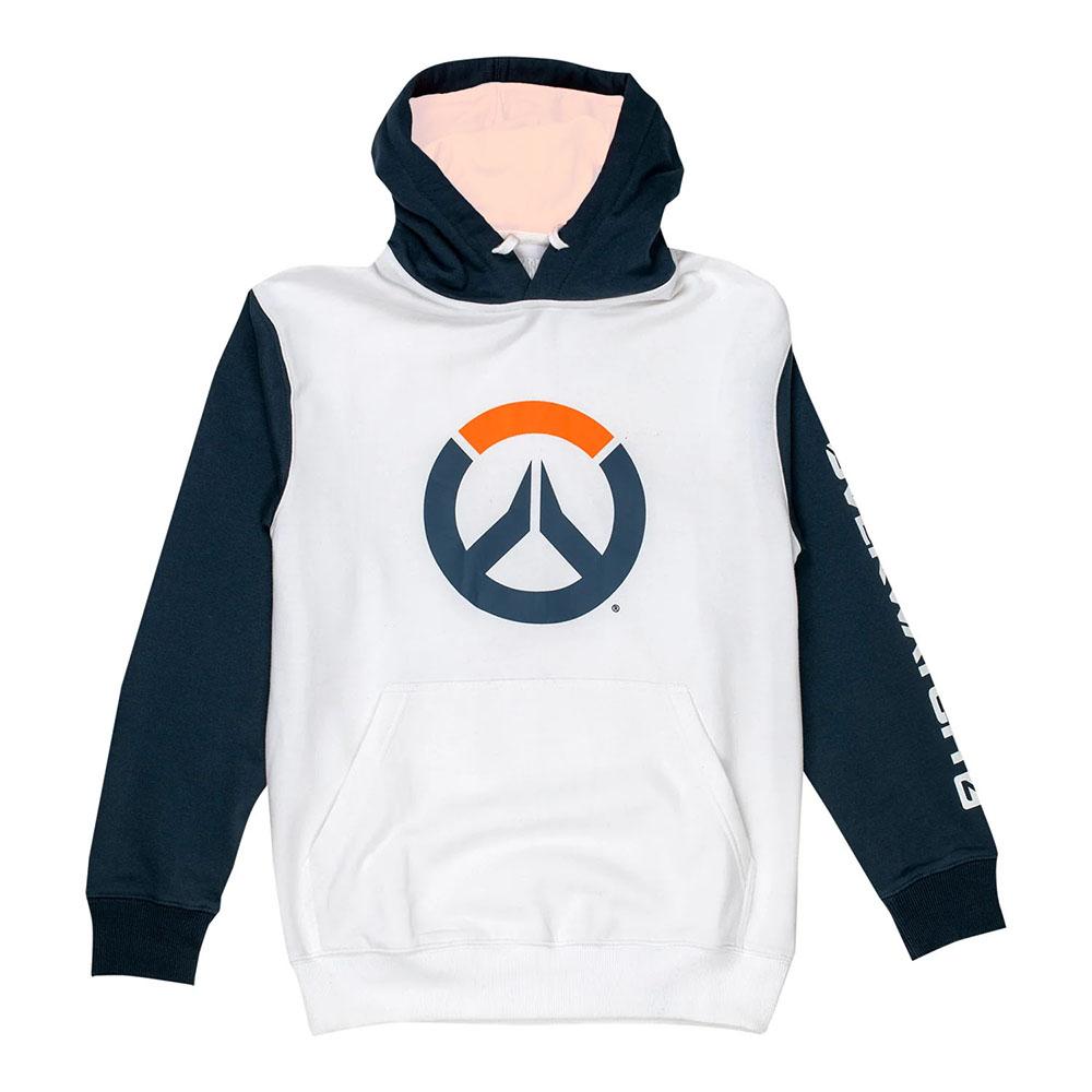 Game Overwatch 2 White Colorblock Pullover Winter Long Sleeve Fleece Hooded Sweatshirt Unisex Streetwear 3D Print Hoodie