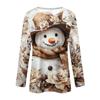 Long Sleeve Shirts For Women Cute Print Graphic Tees Blouses Casual Plus Size Basic Tops Pullover Christmas