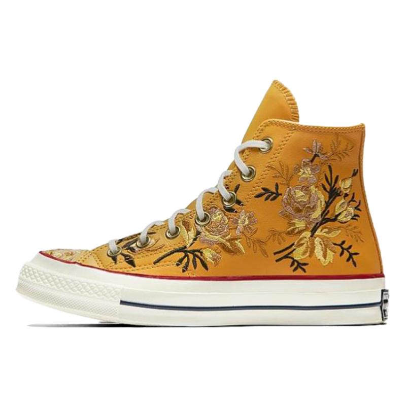 Converse 1970s Chuck 70 Parkway Floral Comfortable Fashion High-top Canvas Shoes Women's Yellow
