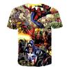 Marvel Avengers Harajuku Style T-Shirt Men Summer New Iron Man Spider-Man Cartoon 3d Printed Kids Loose Short Sleeve Tops