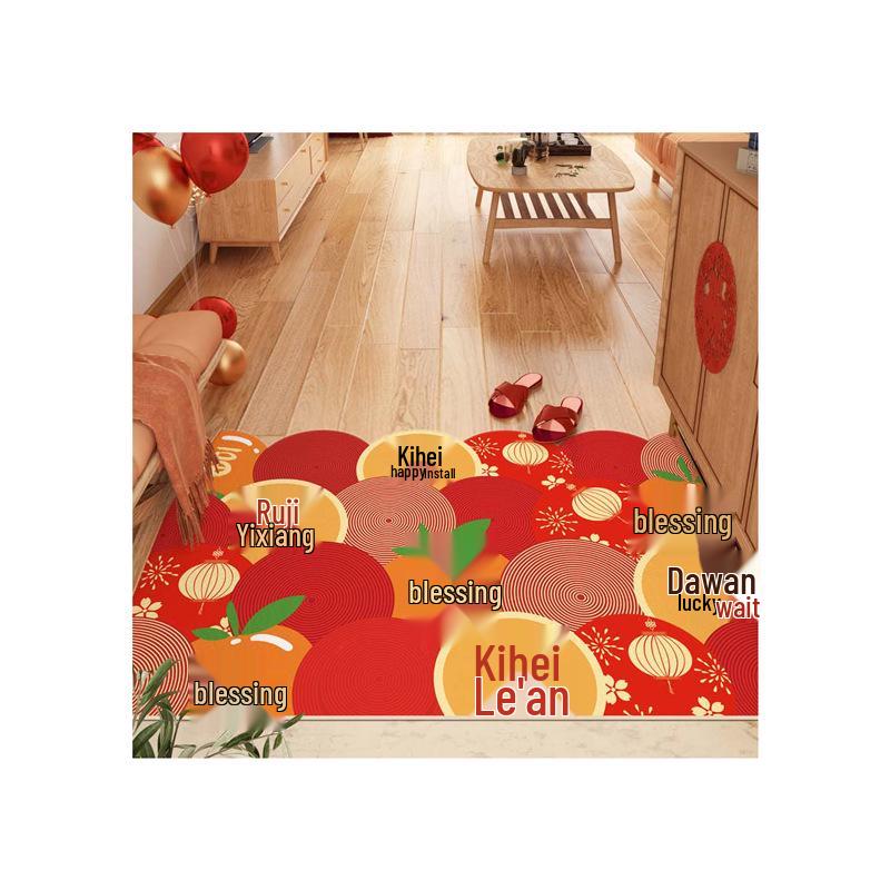 New Chinese Style Entryway Doormat: Mud-Scraping, Dirt-Wiping, Wear-Resistant, Cuttable Silk Ring Design