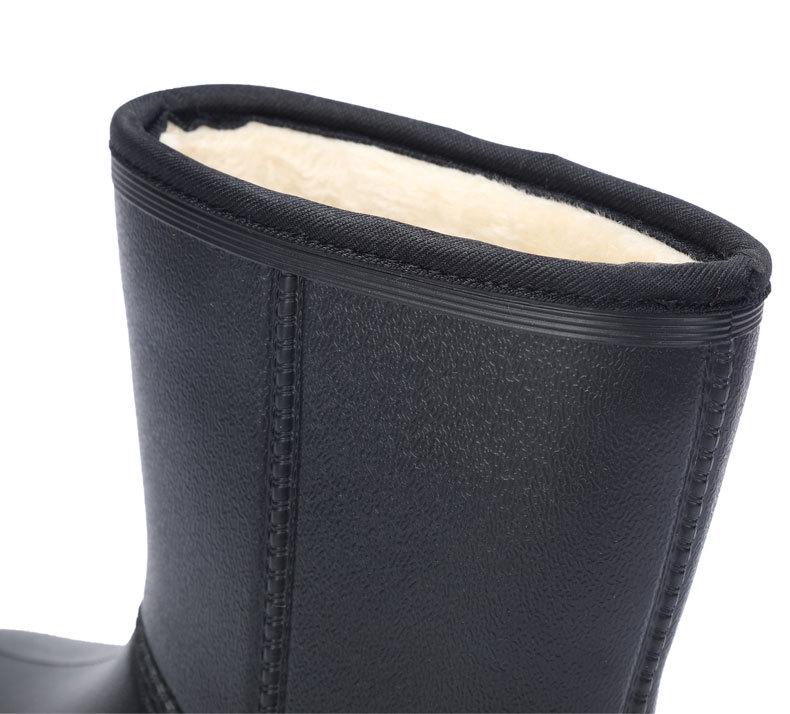 Сапоги до середины икры Aote Step-On Rain EVA 902, черные хлопковые подкладки, нескользящая резиновая обувь для зимы, мытья машин, рыбалки и защиты труда.