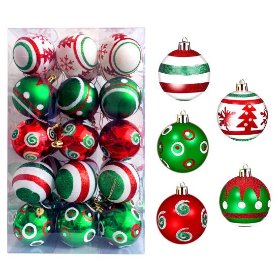 30 шт. Рождественские шары украшения 2,4 дюйма маленькие небьющиеся пластиковые шары рождественская елка подвесное украшение для праздничного венка для вечеринки декор для елки