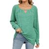 Women's Solid Color Crinkled Brushed Cutout Loose Long Sleeve T-shirt  Fall Winter Casual Tops Leisure Export