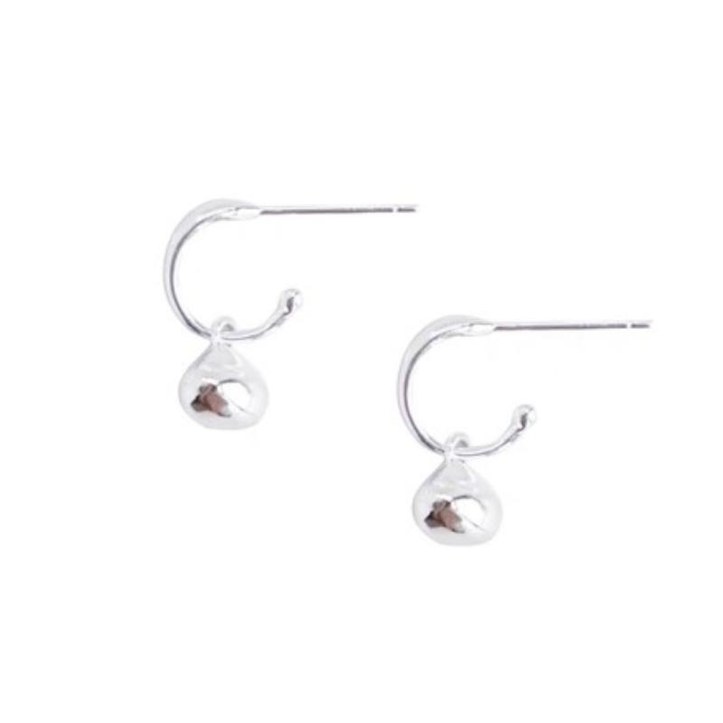 ANENJERY Серьги-гвоздики серебряного цвета с маленьким шариком для женщин, гладкие бобы, горох, винтажные нерегулярные украшения для ушей