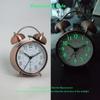 1pc 3 Inch Vintage Metal Quartz Alarm Clock Fluorescent Digital Desk Clock High Volume Ringtone Suitable for Deep Sleepers