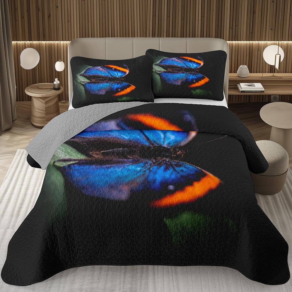 Покрывало с бабочками Твин/Квин/Кинг Акварельный ботанический цветочный стеганый двусторонний комплект постельного белья в стиле фэнтези