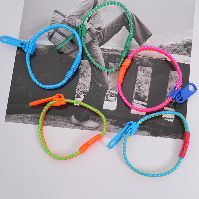 Candy Color Zipper Bangle: Korean Fashion Personality Bracelet Jewelry