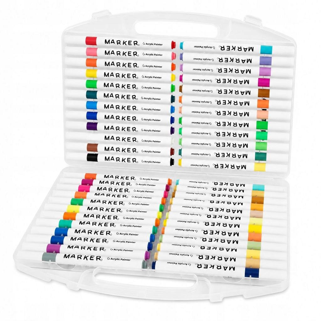 Acrylic Markers 48 pcs in a Case Set of Drawing Markers
