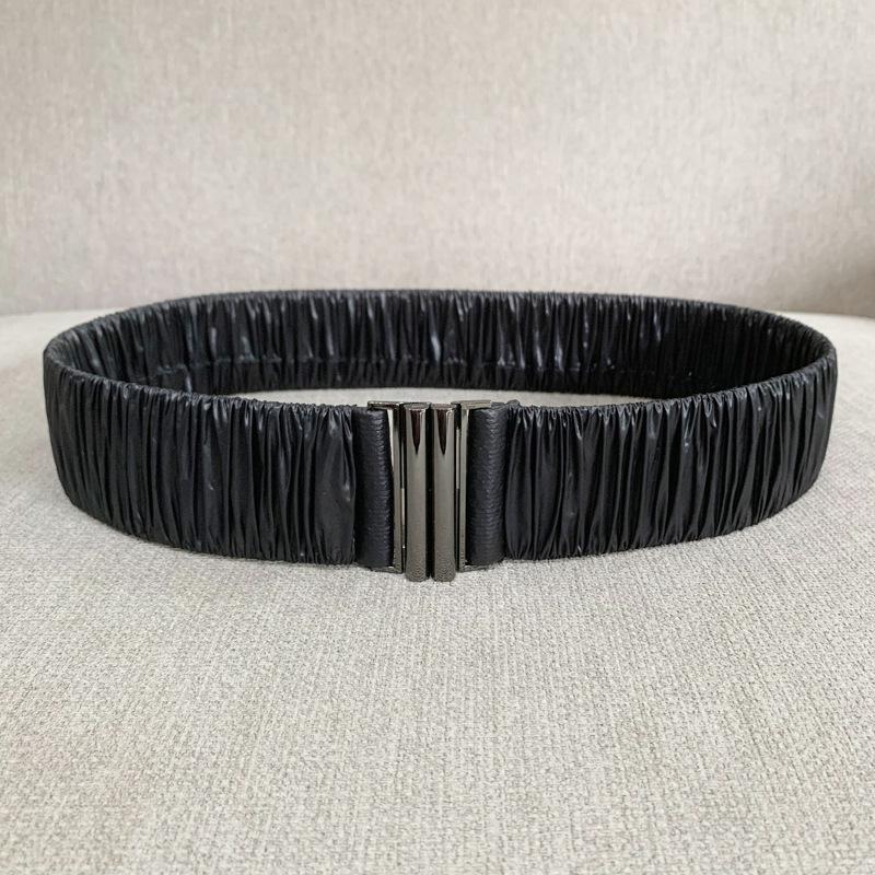 Новая пуховая ткань, гладкий эластичный пояс, плиссированная эластичная поясная вставка, женский широкий пояс-стотник с пухом