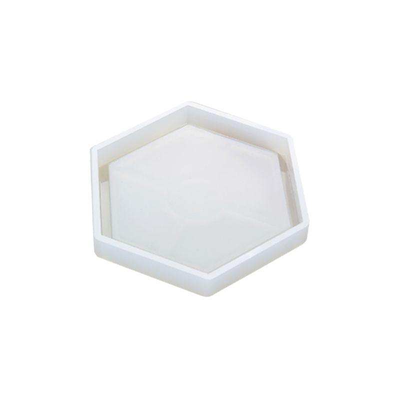 Coaster Silicone Bracket Holder Molds Geometric Shape Hexagonal Square Round Epoxy Resin Bracket for DIY Decoration