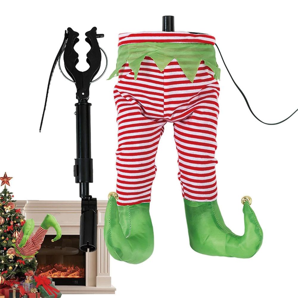 Christmas Leg Tree Decoration, Christmas Tree Decoration Plush Leg Sticky Christmas Tree Top Decoration, Christmas Decoration Party Home Decoration