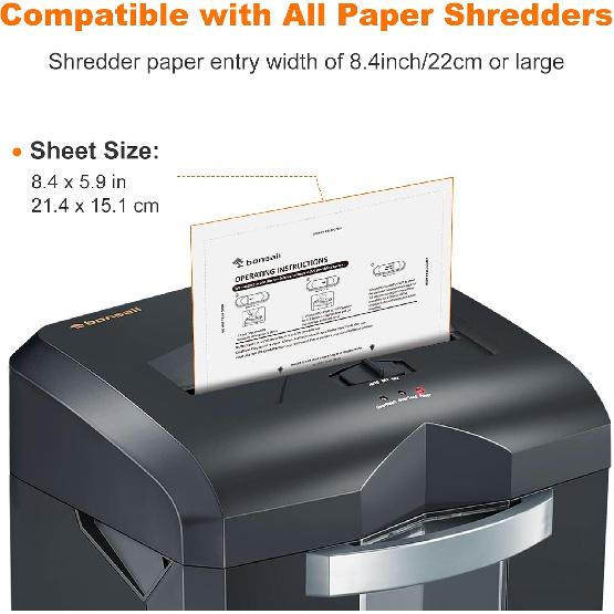 Bonsaii Paper Shredder Lubricant Sheets, 24-Pack (8.4 x 5.9 inch/Piece)