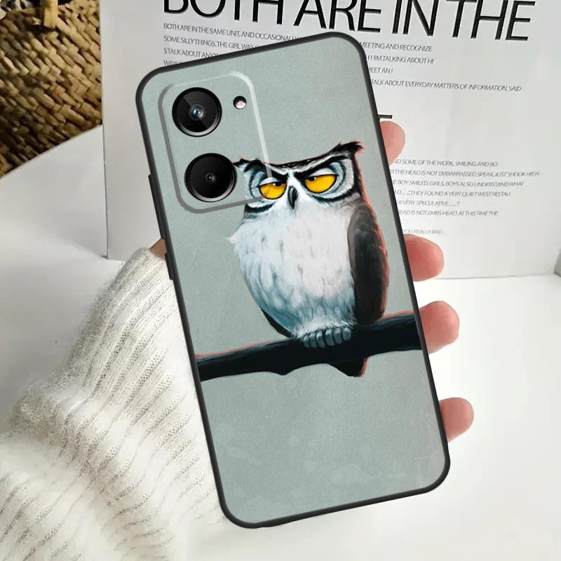 Милый чехол с рисунком совы для Realme C55 C53 C51 C35 C33 C30 C67 C21Y C25s C15 9 10 12 11 Pro Plus GT Neo5 Cover
