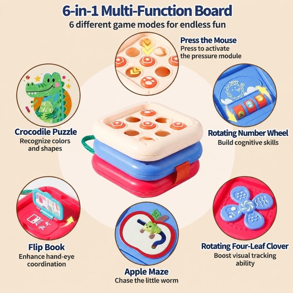 1 Set Fine Motor Training Busy Cube Stacking Toy Smooth Edge Sensory Hexahedron Toy Travel Toy