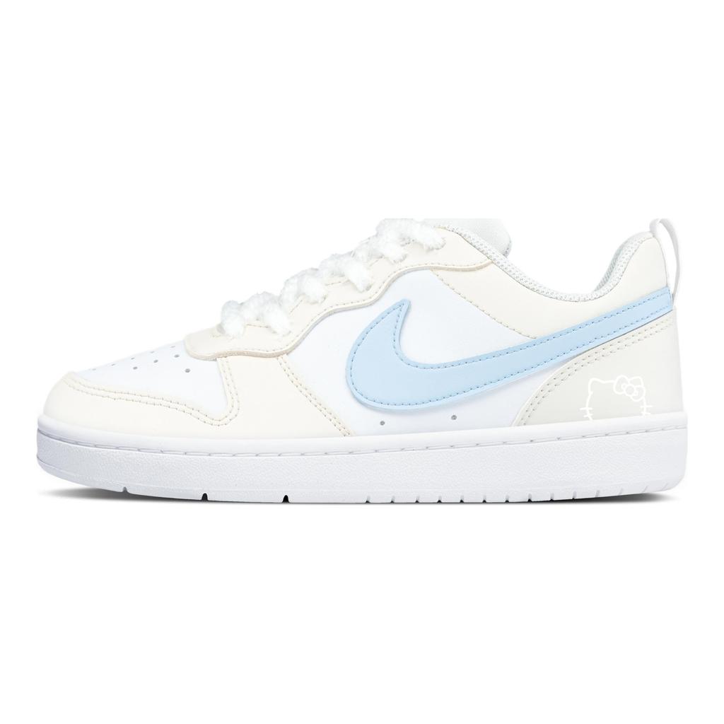 Nike Кеды для скейтбординга Court Borough Женские Низкие Белый/Синий BQ5448-100(Команда321-)