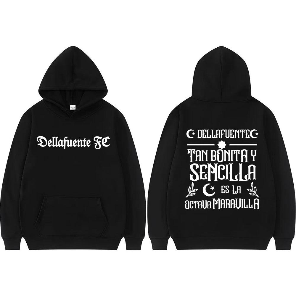 Rapper Dellafuente Album 2025 Merch Hoodie Men's Clothing Vintage Gothic Pop Music Pullovers Unisex Hombre Sweatshirt Streetwear