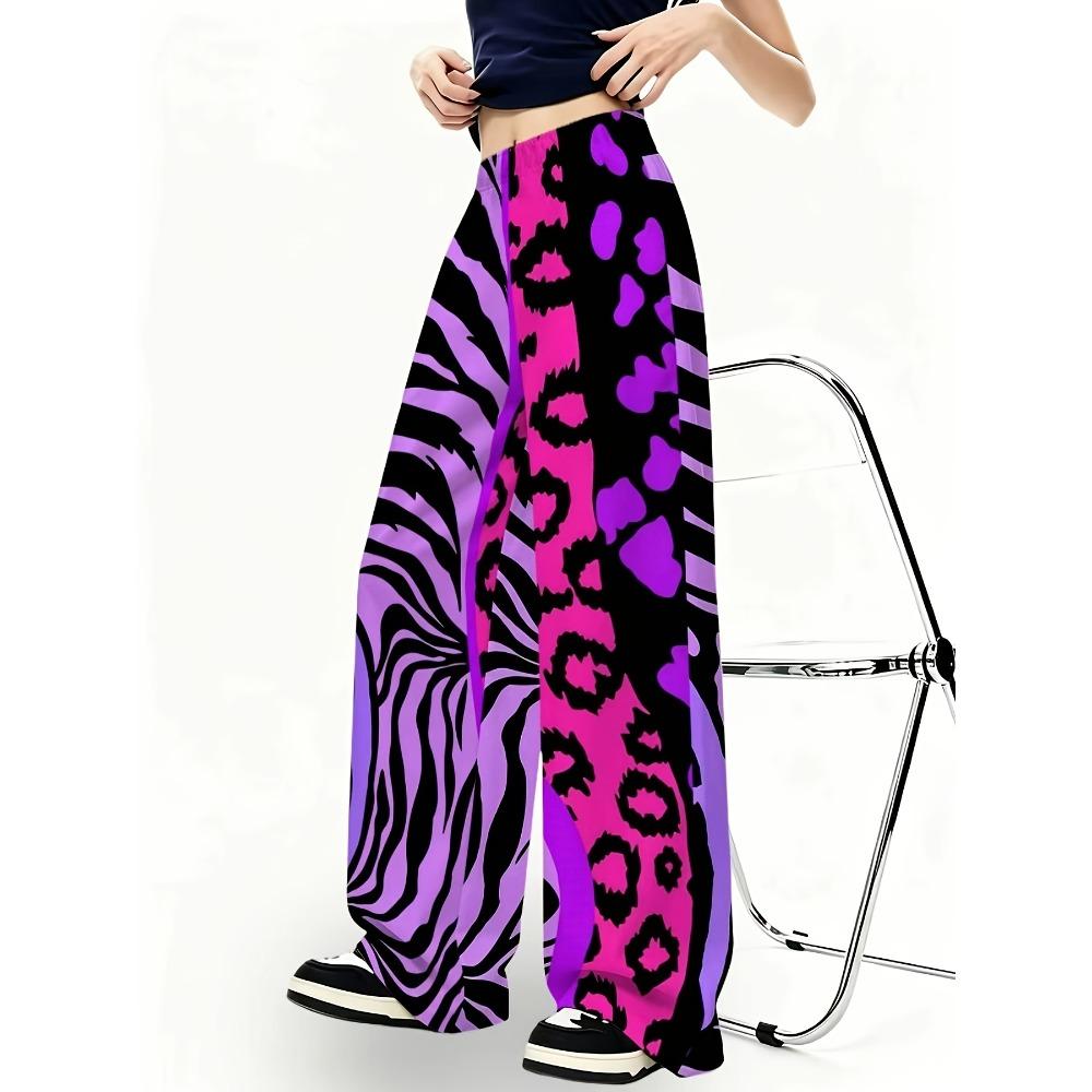 Women's Purple Pink Drawstring Trousers Spice Girl Street Style Loose Casual Pants
