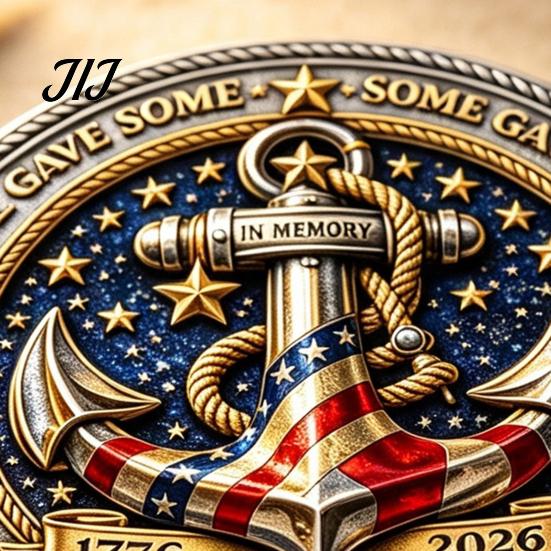 Round Challenge Coin Guardians of The Sea Coin, They Stood Watch Souvenir Engraved Keepsake Double-sided Collectible Gift for Navy Veteran