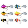 Sinking Rotate Spoon Metal Sequin Treble Hook Wobblers Crankbaits VIB Lure Metal Fishing Bait