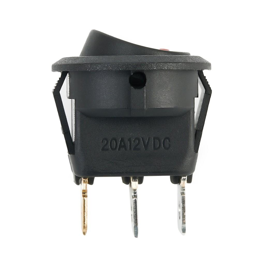 ABS Plastic Black Red DC 12V 20A Fog Light Switch 12V Red Led