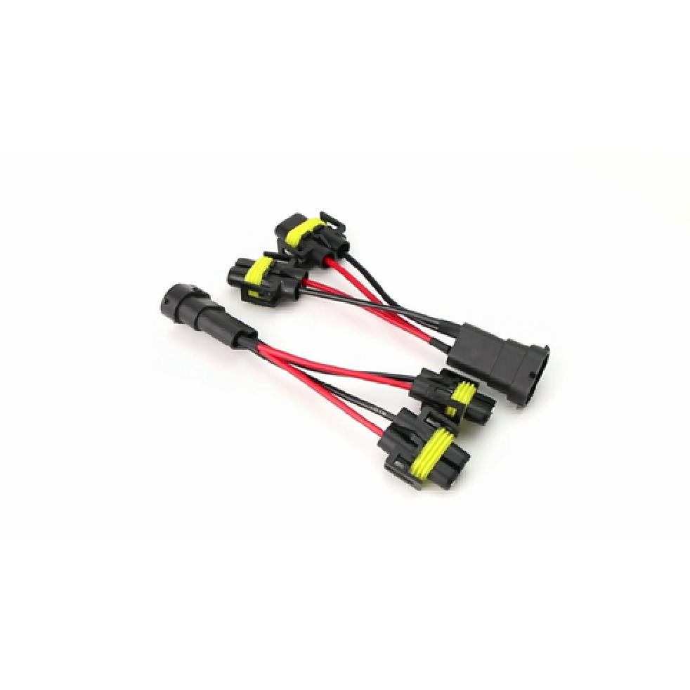 Pair H11/H8 2-Way Splitter Wires For Headlight/High Beam Quad/Dual Projectors