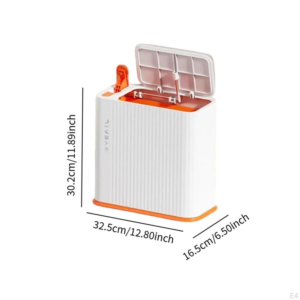 Slim Garbage Can Bathroom Bin with Lid Trash for Living Room