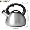 BORREY свисток для чайника, чайник со свистком, газовая плита, индукционный металлический чайник, походная посуда с кипящей водой, 3 л