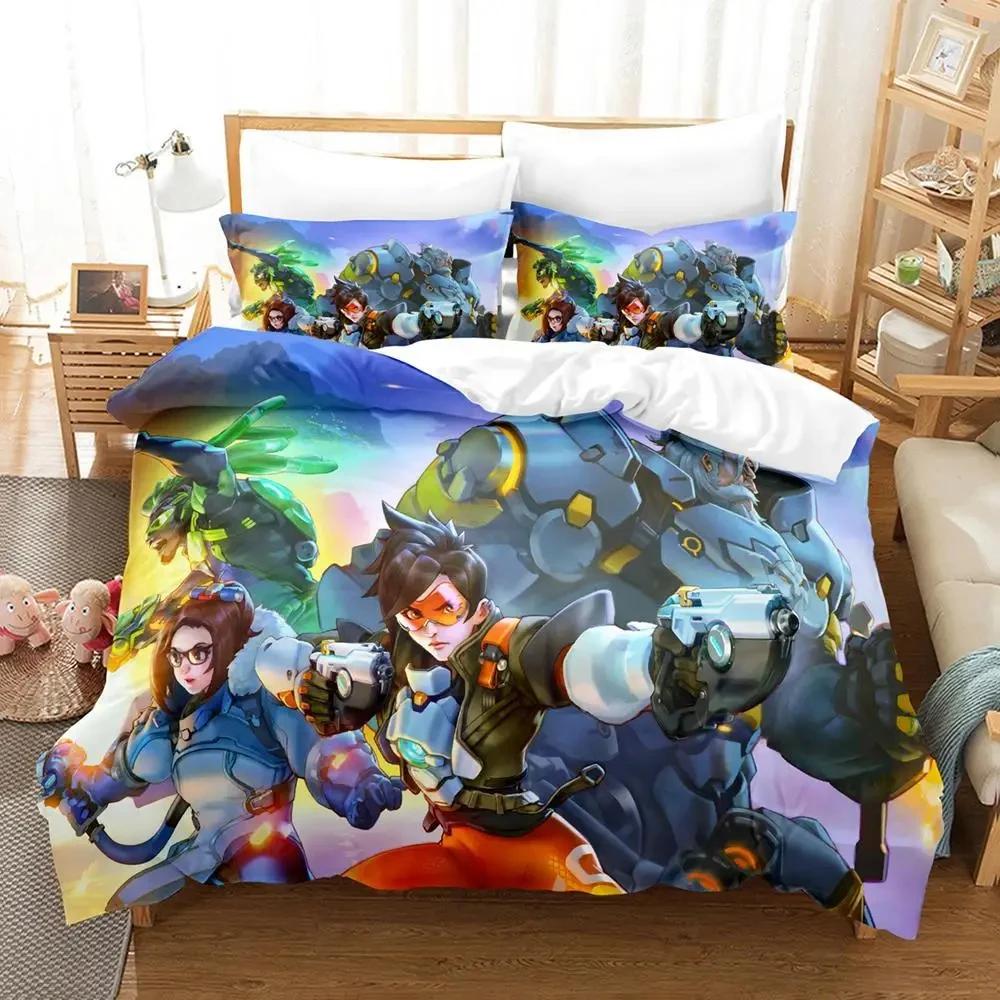 Комплект постельного белья Game Overwatch для мальчиков и девочек Twin Queen Size Пододеяльник Наволочка Кровать для детей и взрослых Мода Домашний текстиль Текстиль