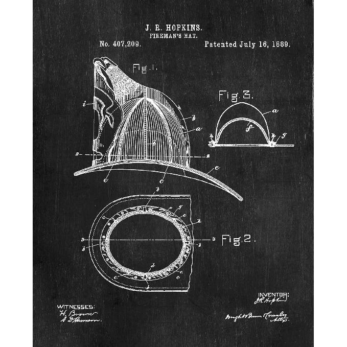 ArtCantHurtU Firefighter Gifts For Men - Set of 6 Vintage (8x10) Wall Art Fireman Room Decor Patent Prints - Fire Fighter Department Gifts Ideas