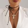 Accessories Temperament Flannel Rope Retro Cross Variety Wear Clavicle Chain Personality Creative Necklace Women