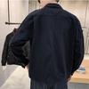 Мужская модная куртка в Корейском стиле, однотонная модная куртка, осенняя брендовая свободная однотонная куртка с карманами