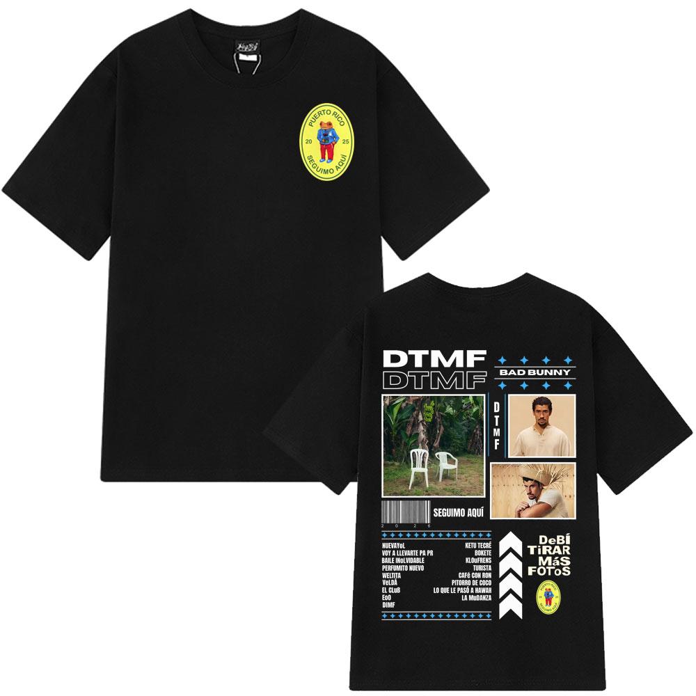2025 Summer Bad Bunny DeBi TiRAR MaS FOToS DTMF Graphic Men Women Male Hip Hop Oversized 100% Pure Cotton Printed T Shirts Y2k